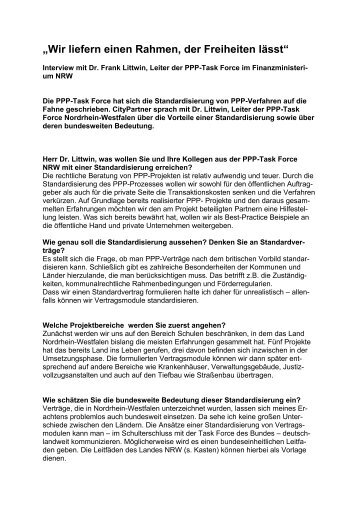 Interview mit Dr. Frank Littwin, Leiter der PPP-Task