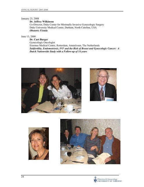 Annual report 2007-2008 - obgyn - University of Toronto Department ...