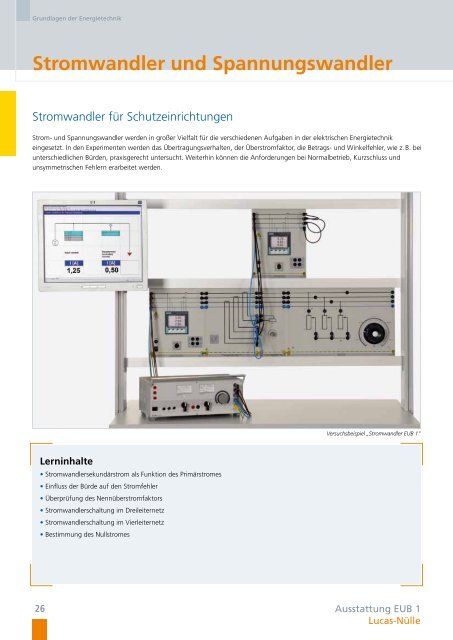 Trainingssysteme für die Elektrische ... - Lucas-Nülle Lehr