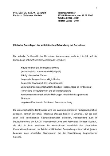 Klinische Grundlagen der antibiotischen ... - Dr. med. W. Berghoff