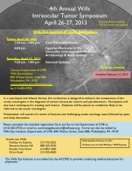 4th Annual Wills Intraocular Tumor Symposium April 26 ... - Wills Eye