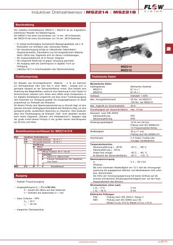 Induktiver Drehzahlsensor I MSZ214 - metes technology GmbH