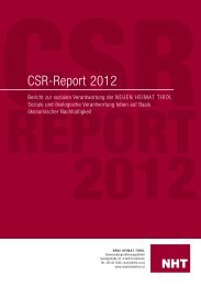 CSR-Report 2012 - Neue Heimat Tirol