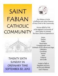 Pet Blessing - Saint Fabian Catholic Church