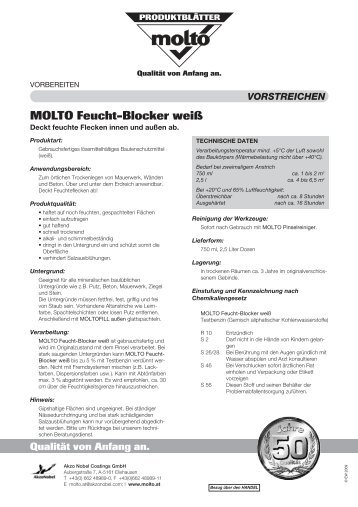 Technisches Merkblatt - Molto