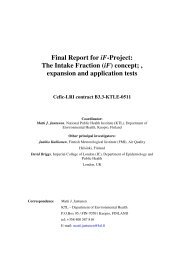 Final Report for iF-Project: The Intake Fraction (iF) concept - Cefic LRI