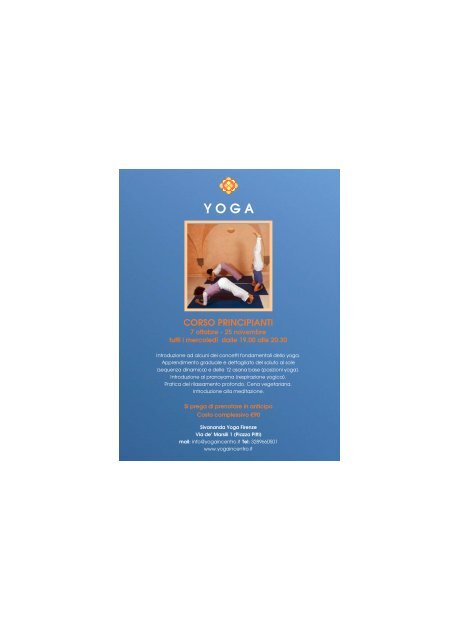 CORSO PRINCIPIANTI - Sivananda Yoga Firenze