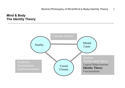 identity theory of the mind body problem