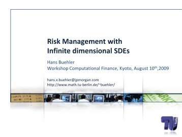 Risk Management with Infinite Dimensional SDEs - Hans Buehler