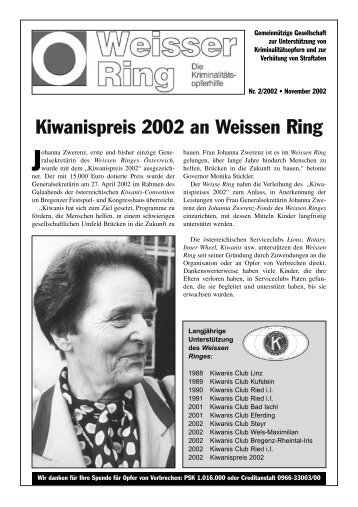 Kiwanispreis 2002 an Weissen Ring - Weisser Ring