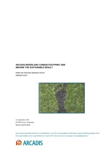 Carbon Footprint 2008 - Arcadis