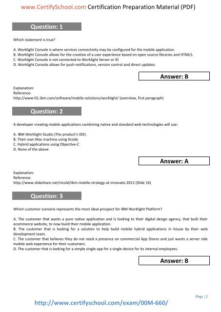 IBM 00M-660 Exam