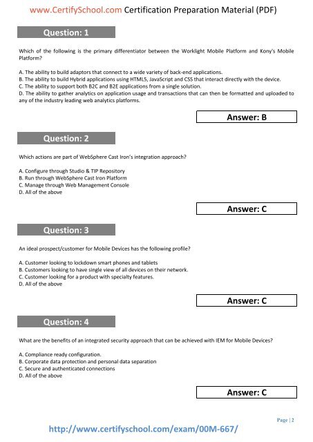 IBM 00M-667 Exam