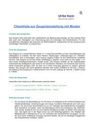 Checkliste zur Zeugniserstellung mit Muster - Rechtsanwältin Ulrike ...