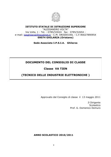 Documento 15 maggio Ipsia di Ghilarza · 5A - Isisghilarza.it