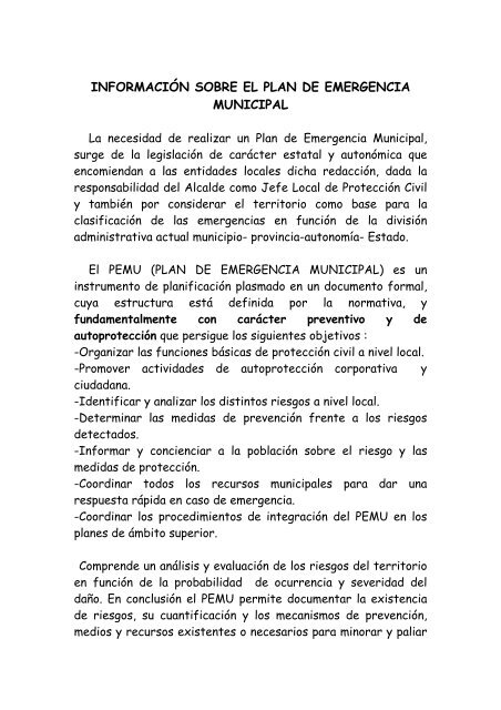 informaciÃ³n sobre el plan de emergencia ... - Concello de Lugo