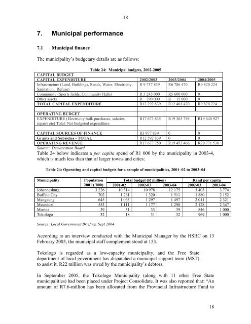 Tokologo Economic Profile.pdf - Arid Areas Programme