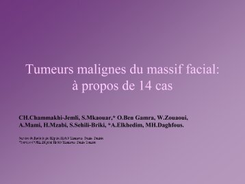 Tumeurs malignes du massif facial: Ã  propos de 14 cas