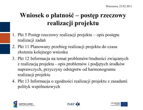 Kontrola realizacji projektu - Polska Agencja Rozwoju ...