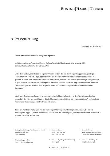 Pressemiteilung - Radeberger Gruppe KG