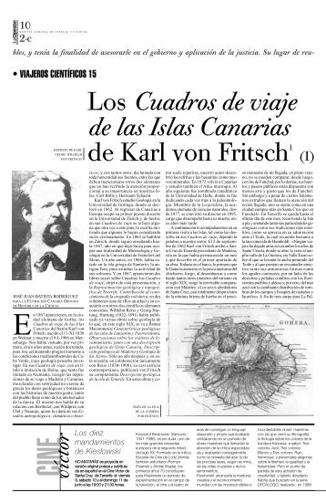 Los Cuadros de viaje de las Islas Canarias de Karl von Fritsch