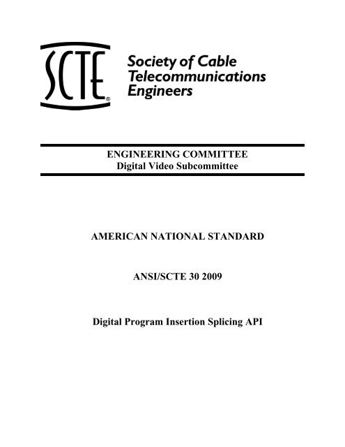 ANSI/SCTE 30 2009