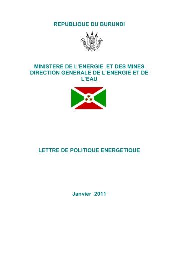 republique du burundi ministere de l'energie et des mines direction ...