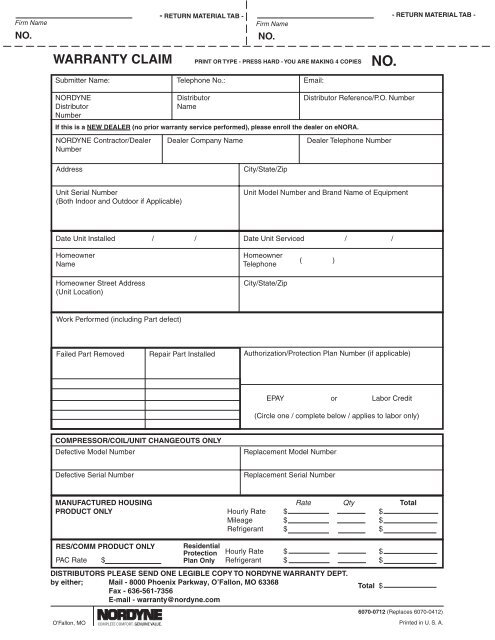 Ninja warranty claim documentation checklist