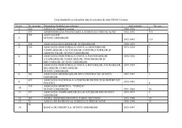 Lista Fondurilor Åi ColecÅ£iilor date Ã®n cercetare de cÄtre Serviciul ...