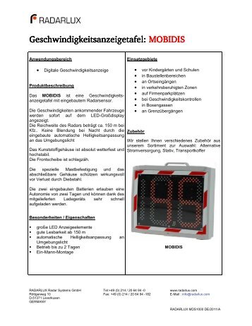 Mobidis de 2011 A - RADARLUX Radar Systems GmbH