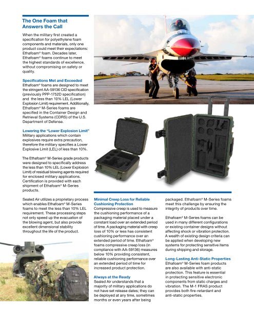 EthafoamÂ® Military Brochure - Protective Packaging from Sealed Air