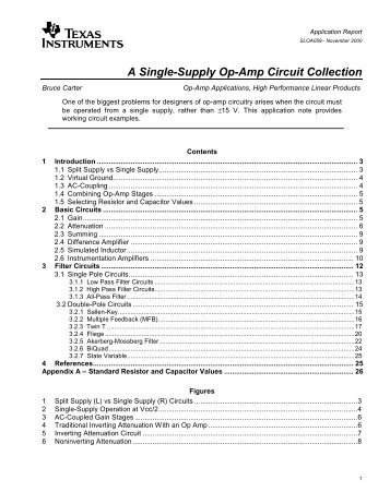 A Single-Supply Op-Amp Circuit Collection