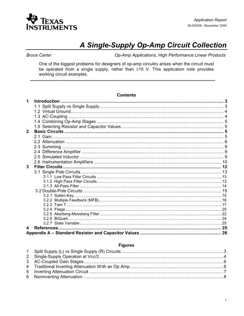 A Single-Supply Op-Amp Circuit Collection