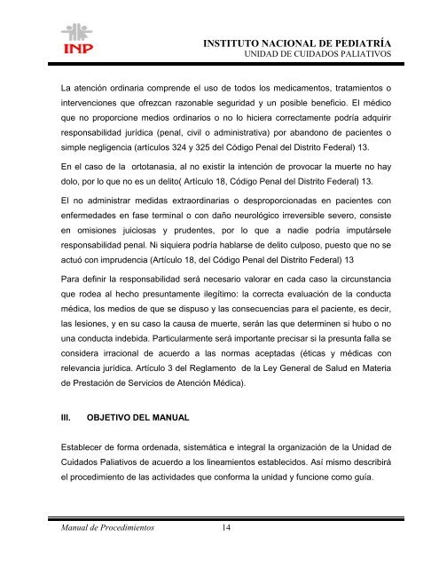 Manual de Procedimientos de la Unidad de Cuidados Paliativos