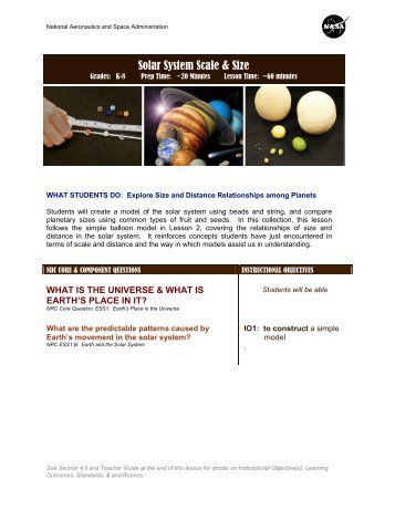 Solar System Scale & Size - Mars Exploration Program - NASA