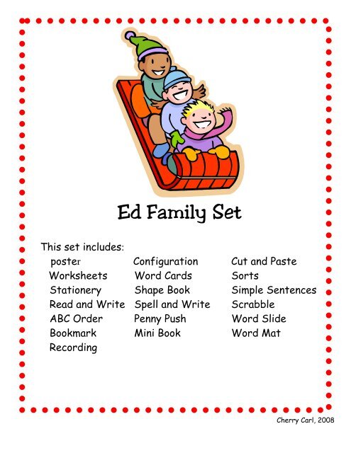 Ed Family Set - Little Book Lane