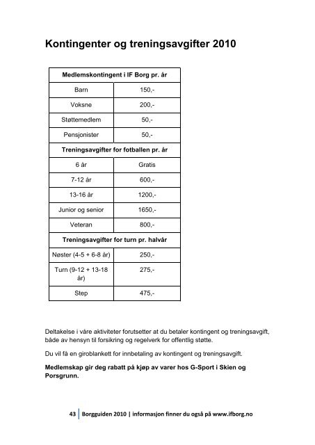 1 Borgguiden 2010 | informasjon finner du ogsÃ¥ pÃ¥ www.ifborg.no