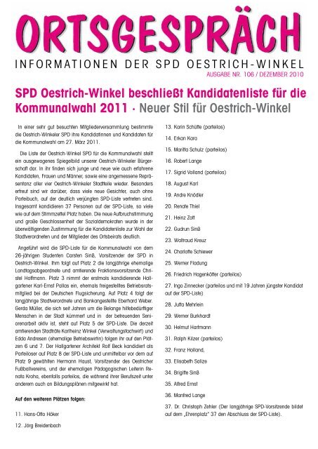 OrtsgesprÃ¤ch Nr. 106 - SPD Oestrich-Winkel
