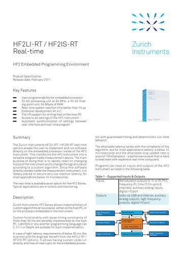 Download Leaflet - Zurich Instruments
