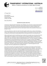 Letter to PM Julia Gillard - Transparency International Australia