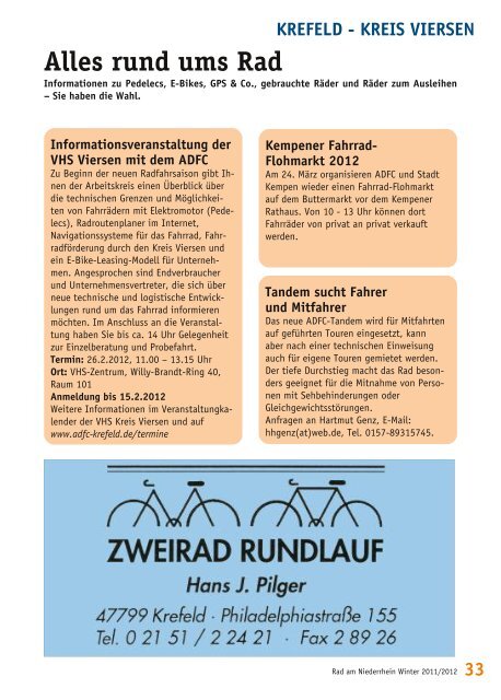 krefeld - kreis viersen - Rad am Niederrhein