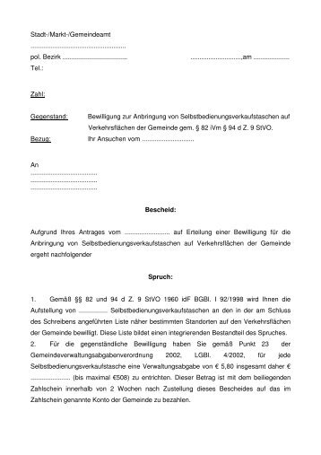 Musterbescheid ZeitungsstÃ¤nder 0806