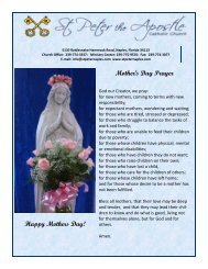 Mother's Day Prayer - St Peter the Apostle Catholic Church