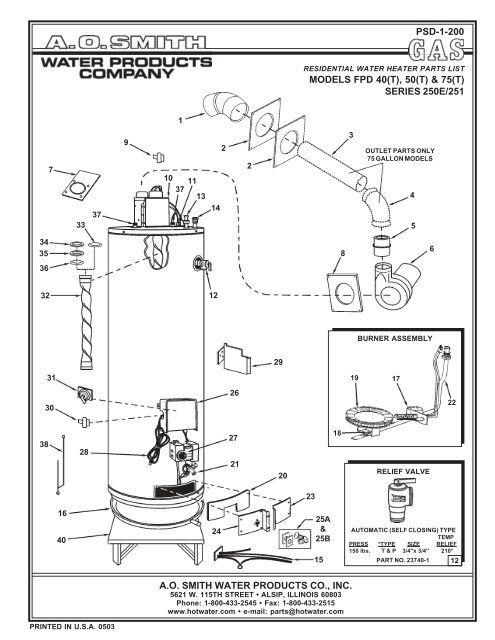 Fpd 40 T Ao Smith Water Heaters