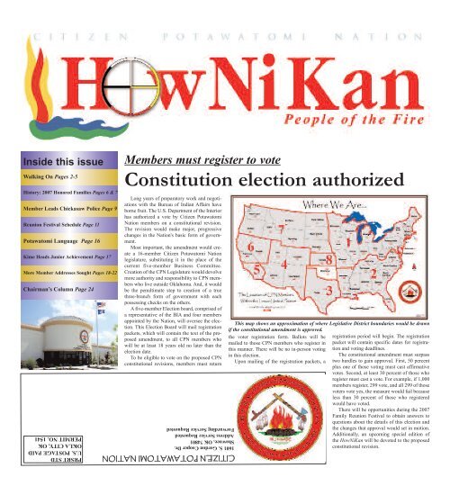 Constitution election authorized - Citizen Potawatomi Nation