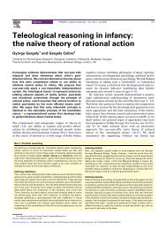 Teleological reasoning in infancy: the naÄ±ve theory of rational action