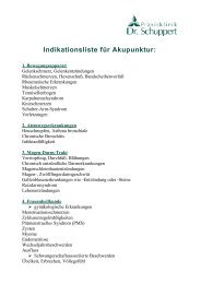 Indikationsliste für Akupunktur