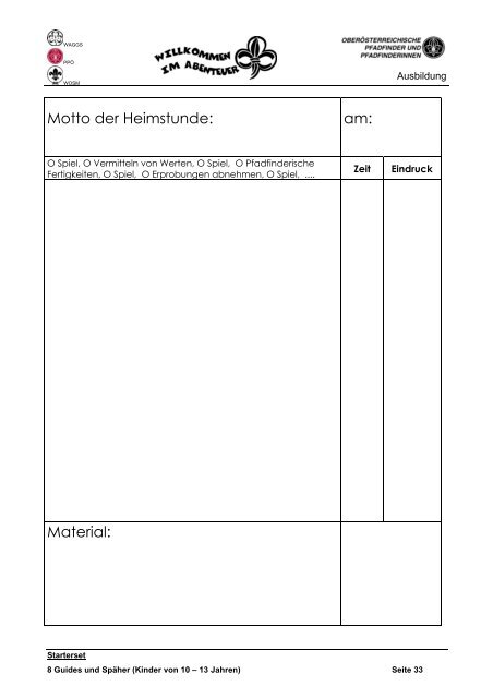 Ein Handbuch - Pfadfinder und Pfadfinderinnen Österreichs