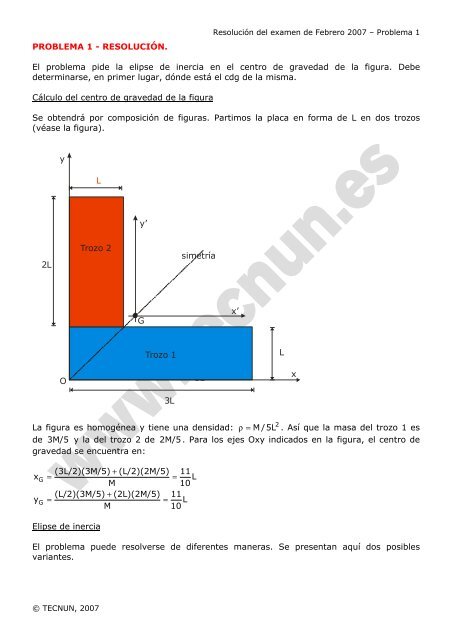 PROBLEMA 1 - RESOLUCIÃƒÂ“N. El problema pide la elipse ... - Tecnun