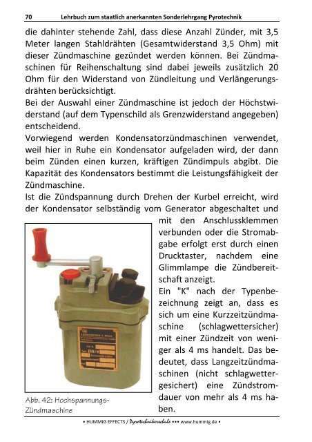 Lehrbuch zum Sonderlehrgang Pyrotechnik - Pyrotechnikerschule ...